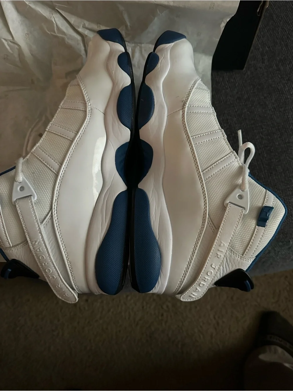Jordan Men's Blue and Black 6 rings Sneakers
